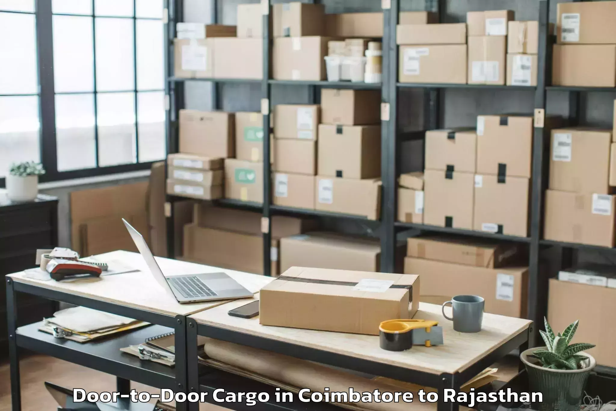 Hassle-Free Coimbatore to Pindwara Door To Door Cargo